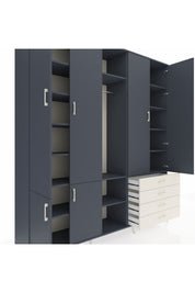 Hyperion Dolap 14 Raflı 4 Çekmeceli Tek Askılı 220x44x243 - S553M022V16B