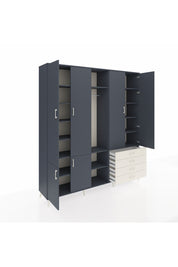 Hyperion Dolap 14 Raflı 4 Çekmeceli Tek Askılı 220x44x243 - S553M022V16B