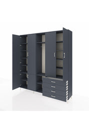 Hyperion Dolap 14 Raflı 4 Çekmeceli Tek Askılı 220x44x243 - S553M022V17B