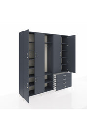 Hyperion Dolap 14 Raflı 4 Çekmeceli Tek Askılı 220x44x243 - S553M022V17B