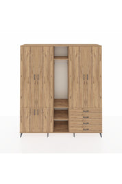 Hyperion Dolap 14 Raflı 4 Çekmeceli Tek Askılı 220x44x243 - S553M022V21B