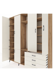 Hyperion Dolap 14 Raflı 4 Çekmeceli Tek Askılı 220x44x243 - S553M022V22B