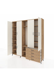 Hyperion Dolap 14 Raflı 4 Çekmeceli Tek Askılı 220x44x243 - S553M022V24B