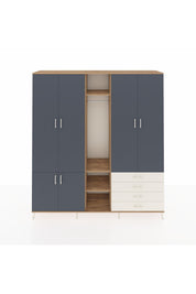 Hyperion Dolap 14 Raflı 4 Çekmeceli Tek Askılı 220x44x243 - S553M022V25B