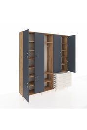 Hyperion Dolap 14 Raflı 4 Çekmeceli Tek Askılı 220x44x243 - S553M022V25B