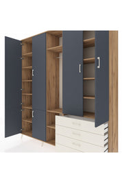 Hyperion Dolap 14 Raflı 4 Çekmeceli Tek Askılı 220x44x243 - S553M022V25B