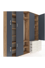 Hyperion Dolap 14 Raflı 4 Çekmeceli Tek Askılı 220x44x243 - S553M022V25B