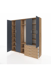 Hyperion Dolap 14 Raflı 4 Çekmeceli Tek Askılı 220x44x243 - S553M022V27B