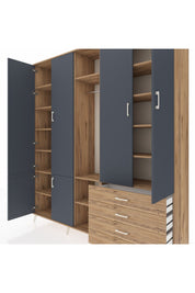 Hyperion Dolap 14 Raflı 4 Çekmeceli Tek Askılı 220x44x243 - S553M022V27B