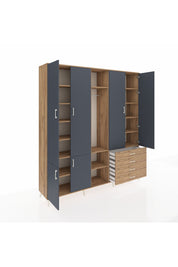 Hyperion Dolap 14 Raflı 4 Çekmeceli Tek Askılı 220x44x243 - S553M022V27B