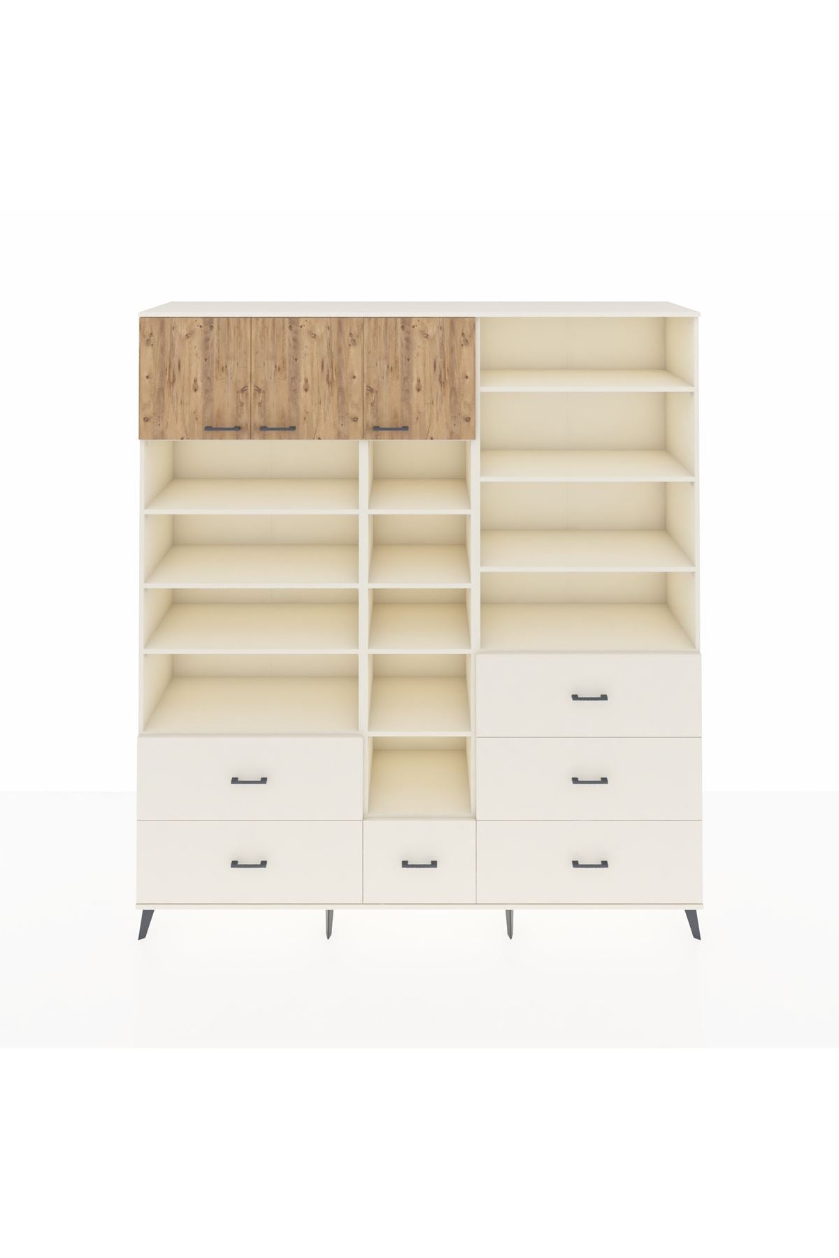 Hyperion Dolap 17 Raflı 6 Çekmeceli 3 Kapaklı 220x44x243 Aytaşı-Çam/Aytaşı