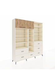 Hyperion Dolap 17 Raflı 6 Çekmeceli 3 Kapaklı 220x44x243 Aytaşı-Çam/Aytaşı