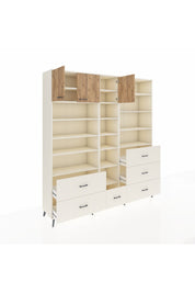 Hyperion Dolap 17 Raflı 6 Çekmeceli 3 Kapaklı 220x44x243 Aytaşı-Çam/Aytaşı