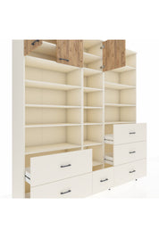 Hyperion Dolap 17 Raflı 6 Çekmeceli 3 Kapaklı 220x44x243 Aytaşı-Çam/Aytaşı