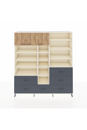 Hyperion Dolap 17 Raflı 6 Çekmeceli 3 Kapaklı 220x44x243 Aytaşı-Çam/Antrasit