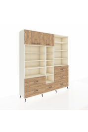 Hyperion Dolap 17 Raflı 6 Çekmeceli 3 Kapaklı 220x44x243 Aytaşı-Çam/Çam
