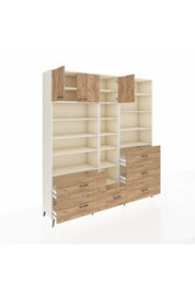 Hyperion Dolap 17 Raflı 6 Çekmeceli 3 Kapaklı 220x44x243 Aytaşı-Çam/Çam