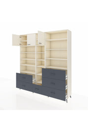 Hyperion Dolap 17 Raflı 6 Çekmeceli 3 Kapaklı 220x44x243 Aytaşı-Aytaşı/Antrasit