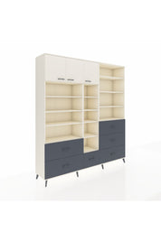 Hyperion Dolap 17 Raflı 6 Çekmeceli 3 Kapaklı 220x44x243 Aytaşı-Aytaşı/Antrasit