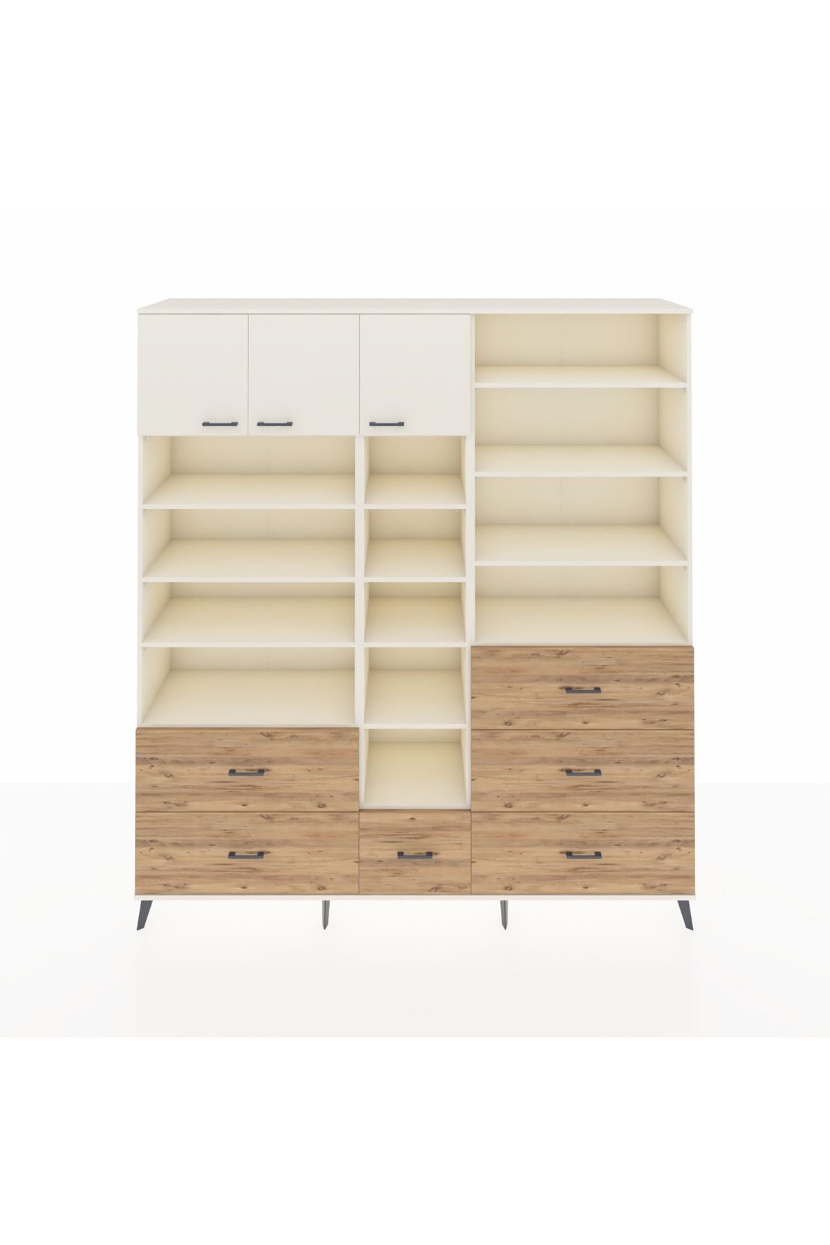 Hyperion Dolap 17 Raflı 6 Çekmeceli 3 Kapaklı 220x44x243 Aytaşı-Aytaşı/Çam