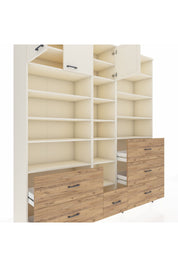 Hyperion Dolap 17 Raflı 6 Çekmeceli 3 Kapaklı 220x44x243 Aytaşı-Aytaşı/Çam