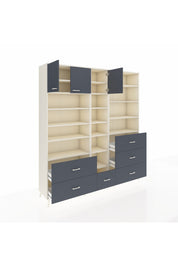 Hyperion Dolap 17 Raflı 6 Çekmeceli 3 Kapaklı 220x44x243 Aytaşı-Antrasit/Antrasit