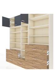 Hyperion Dolap 17 Raflı 6 Çekmeceli 3 Kapaklı 220x44x243 Aytaşı-Antrasit/Çam