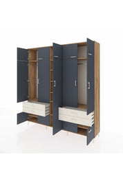 Hyperion Dolap 12 Raflı 4 Çekmeceli 2 Askılı 220x44x243 - S553M011V25B