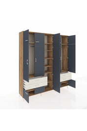 Hyperion Dolap 12 Raflı 4 Çekmeceli 2 Askılı 220x44x243 - S553M011V25B