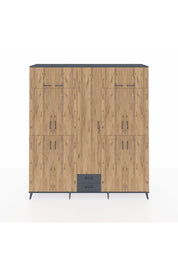 Hyperion Dolap 10 Raflı 2 Çekmeceli 4 Askılı 220x44x243 Antrasit-Çam/Antrasit