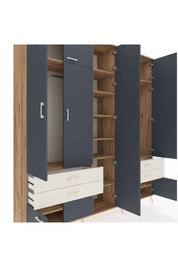 Hyperion Dolap 12 Raflı 4 Çekmeceli 2 Askılı 220x44x243 - S553M011V25B