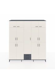 Hyperion Dolap 10 Raflı 2 Çekmeceli 4 Askılı 220x44x243 Antrasit-Aytaşı/Antrasit