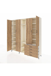 Hyperion Dolap 14 Raflı 4 Çekmeceli Tek Askılı 220x44x243 - S553M022V03B