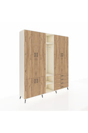 Hyperion Dolap 14 Raflı 4 Çekmeceli Tek Askılı 220x44x243 - S553M022V03B