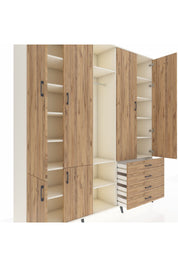 Hyperion Dolap 14 Raflı 4 Çekmeceli Tek Askılı 220x44x243 - S553M022V03B