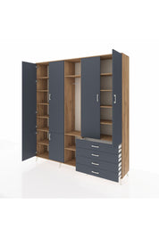 Hyperion Dolap 14 Raflı 4 Çekmeceli Tek Askılı 220x44x243 - S553M022V26B