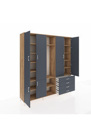 Hyperion Dolap 14 Raflı 4 Çekmeceli Tek Askılı 220x44x243 - S553M022V26B