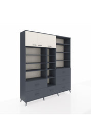 Hyperion Dolap 17 Raflı 6 Çekmeceli 3 Kapaklı 220x44x243 Antrasit-Aytaşı/Antrasit