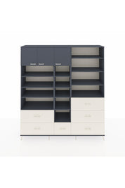 Hyperion Dolap 17 Raflı 6 Çekmeceli 3 Kapaklı 220x44x243 Antrasit-Antrasit/Aytaşı