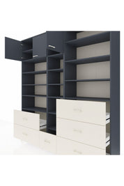 Hyperion Dolap 17 Raflı 6 Çekmeceli 3 Kapaklı 220x44x243 Antrasit-Antrasit/Aytaşı