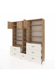 Hyperion Dolap 17 Raflı 6 Çekmeceli 3 Kapaklı 220x44x243 Çam-Çam/Aytaşı