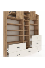 Hyperion Dolap 17 Raflı 6 Çekmeceli 3 Kapaklı 220x44x243 Çam-Çam/Aytaşı