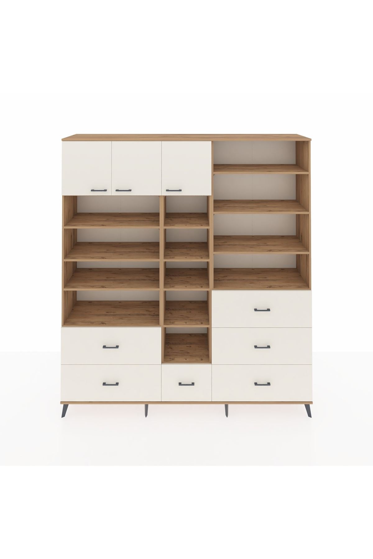 Hyperion Dolap 17 Raflı 6 Çekmeceli 3 Kapaklı 220x44x243 Çam-Aytaşı/Aytaşı