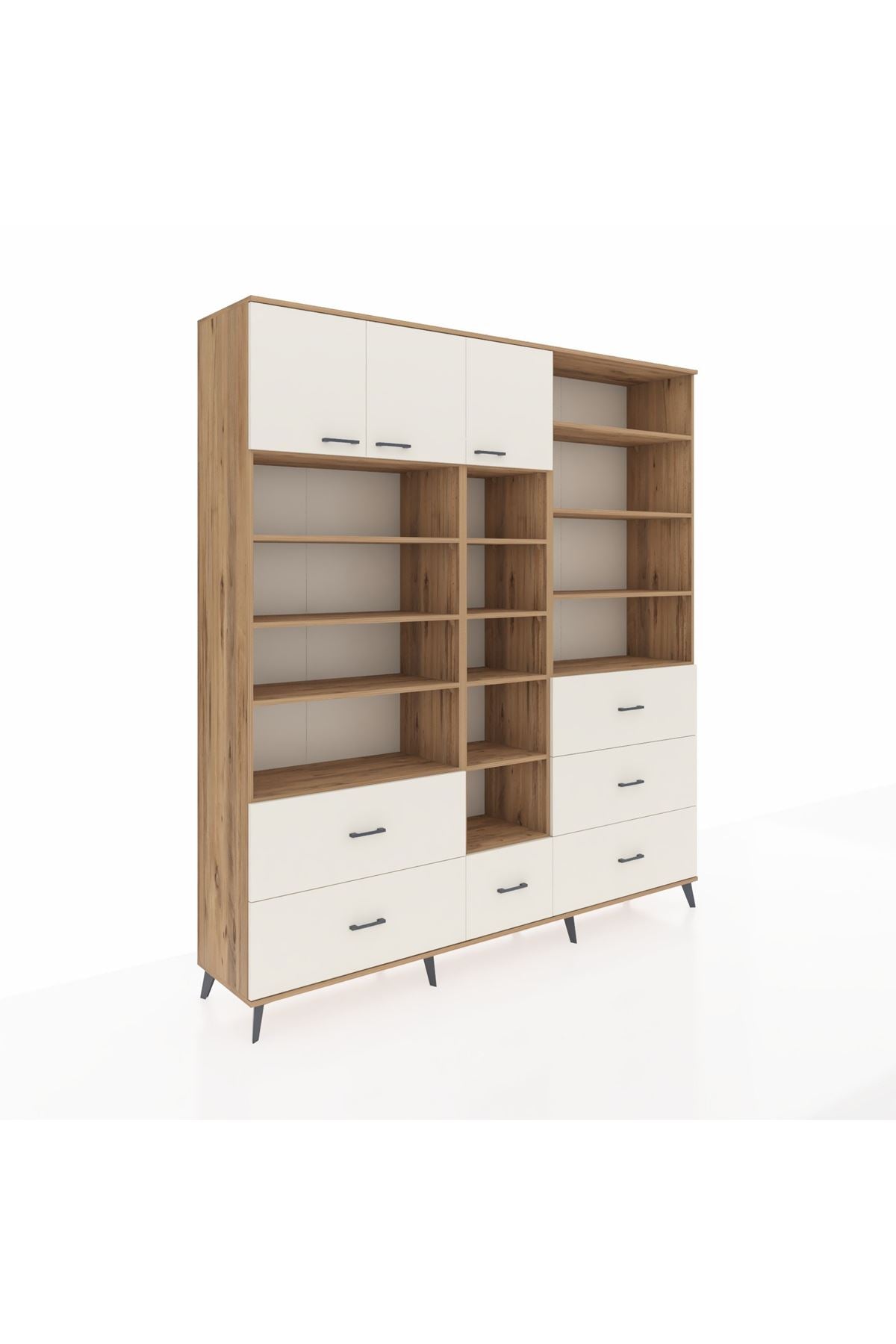 Hyperion Dolap 17 Raflı 6 Çekmeceli 3 Kapaklı 220x44x243 Çam-Aytaşı/Aytaşı