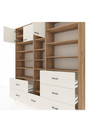 Hyperion Dolap 17 Raflı 6 Çekmeceli 3 Kapaklı 220x44x243 Çam-Aytaşı/Aytaşı