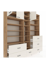 Hyperion Dolap 17 Raflı 6 Çekmeceli 3 Kapaklı 220x44x243 Çam-Aytaşı/Aytaşı