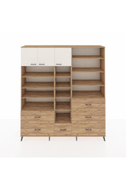 Hyperion Dolap 17 Raflı 6 Çekmeceli 3 Kapaklı 220x44x243 Çam-Aytaşı/Çam