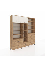 Hyperion Dolap 17 Raflı 6 Çekmeceli 3 Kapaklı 220x44x243 Çam-Aytaşı/Çam
