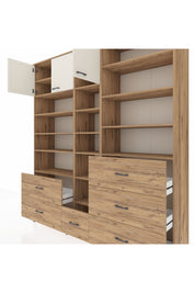 Hyperion Dolap 17 Raflı 6 Çekmeceli 3 Kapaklı 220x44x243 Çam-Aytaşı/Çam