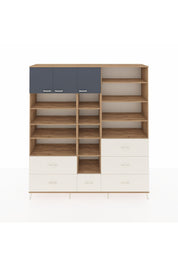 Hyperion Dolap 17 Raflı 6 Çekmeceli 3 Kapaklı 220x44x243 Çam-Antrasit/Aytaşı